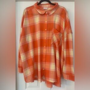 Abound Orange and Cream Plaid Men's Shirt